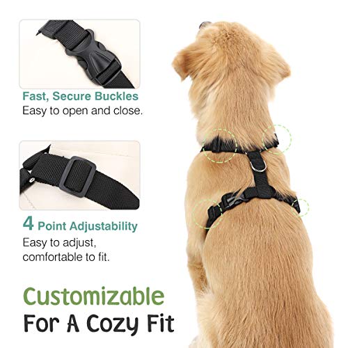 VavoPaw Dog Seat Belt, Safety Vest Dog Car Harness with Adjustable Buckle Dog Seat Belt for Vehicle Nylon Pet Safety Seat ...