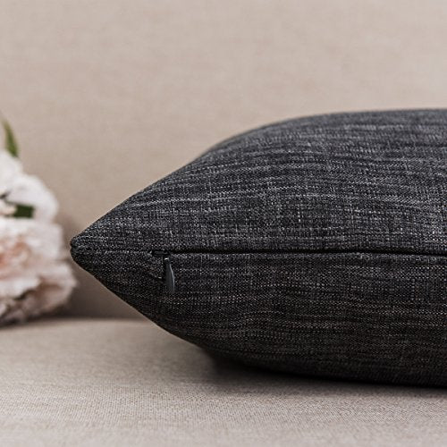 Jeanerlor Pack of 2 Decor Burlap Natural Style Lined Linen 18x18 inch Throw Pillow Cases Cushion Cover for Living Room/Chr...