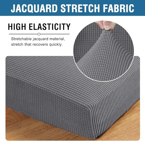 H.VERSAILTEX Super Stretch Individual Seat Sofa Covers Couch Cushion Covers Slipcover Sets Thick Jacquard Textured Twill F...