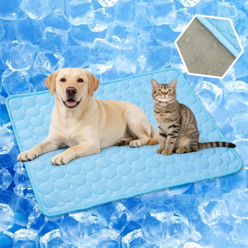 MeiLiMiYu 2026 Upgraded Washable Dog Cooling Mat Ice Silk Cooling Mat for Dogs Pet Self Cooling Pad Blanket Dog Cooling Pa...