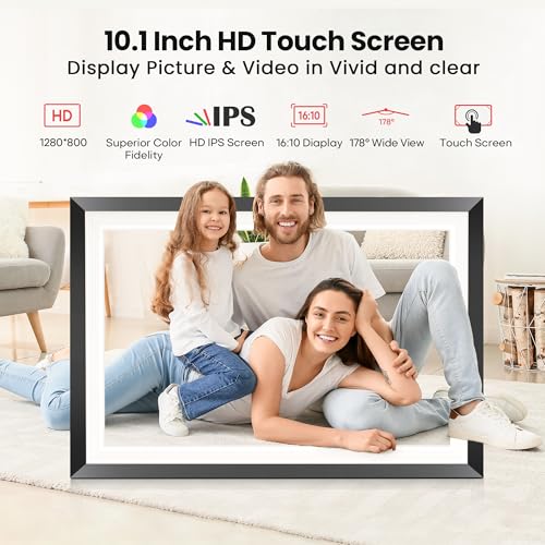 RCA 10.1” WiFi Digital Picture Frame, Electronic Photo Frames 32GB Storage, HD IPS Touch Screen WiFi Frame/Auto Rotate/Wal...