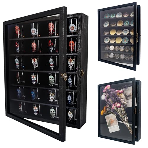 FramePro Shadow Box Frame Display Case 12x16 with Removable Shelves, Deep Memory Box Trinket Knick Knack Shelf Cabinet for...