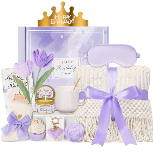 CuriBox Birthday Gifts for Women - 13PCS Unique Happy Birthday Easter Gifts Basket for Mom Her Best Friend Sister Wife Gir...