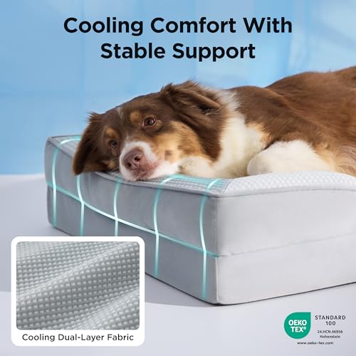 Bedsure XL Dog Bed for Extra Large Dogs - Orthopedic XLarge Dog Cat Cooling Bed Washable, Comfort Dogs Couch Sofa with Wat...