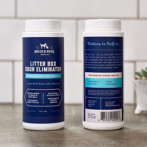 Rocco & Roxie Litter Box Odor Eliminator, Best Natural Urine Deodorizer, Cat Box Deodorizer, Smell Control, Odor Absorber,...
