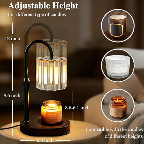 Lukasa Candle Warmer Lamp with Timer and Dimmer, Adjustable Height Candle Warmer for Candle, Birthday Gifts for Women Men,...