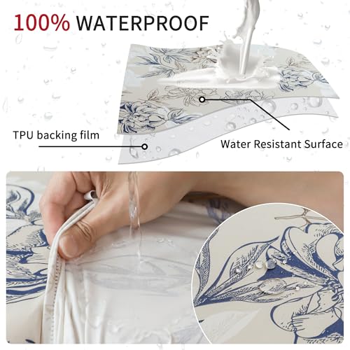 EVOLLER Waterproof Couch Cushion Cover 26x26 Stretch Printed Floral Cushion Cover for Couches and Sofas Indoor Outdoor Was...