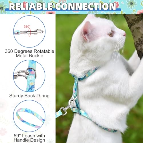 KOOLTAIL Cat Harness and Leash Set, Escape Proof Adjustable Kitten Harness for Walking Travel, Safe & Easy Control Outdoo...