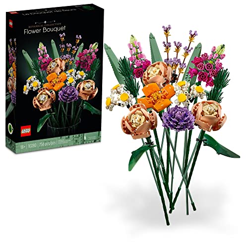 LEGO Botanicals Flower Bouquet Building Set - Artificial Flowers for Decoration for Home and Display, Ages 18+ - Small Fak...