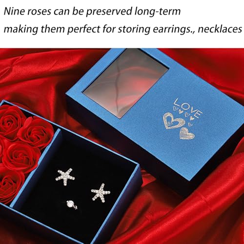 YUTAOWH Rose Necklace Box Jewelry Gifts Box Eternal Rose Necklaces Bracelets Box Mother's Day Thanksgiving Birthday Romant...