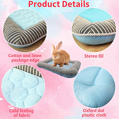 PINVNBY Rabbit Bed Cooling Pad, 20.8" L*16.9" W Bunny Self Bed Mat, Ice Silk Summer Pet Cooling Sleeping Pad, Portable Cag...