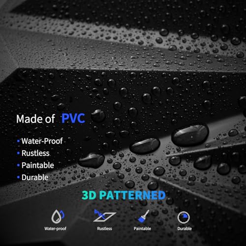 Art3dwallpanels 33 Pack 3D Wall Panel Diamond for Interior Wall Décor, PVC Flower Textured Wall Panels for Living Room Lob...