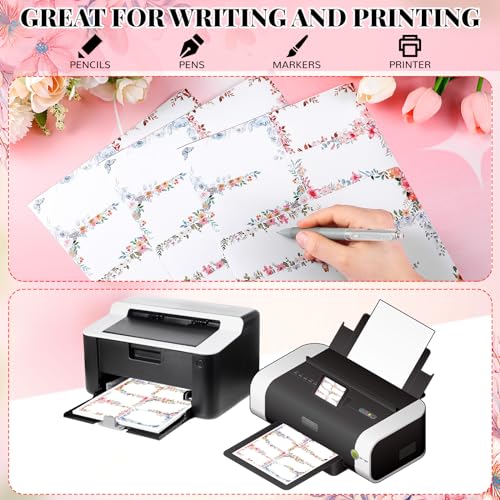 Zhanmai 300 Pcs Personalized Return Address Mailing Labels Floral 2x4 Inch Self Adhesive Stickers Printable Gift Custom La...