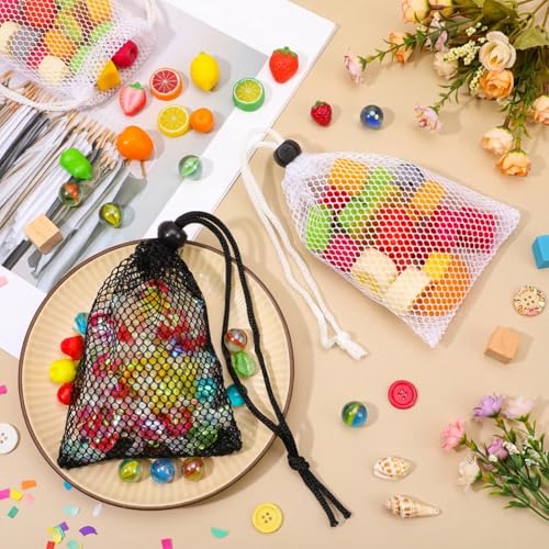 Nogeqi 10 Pcs Small Mesh Bags Drawstring, Mini Mesh Storage Bags Nylon Small Drawstring Bag with Cord Lock, Mini Net Bag f...
