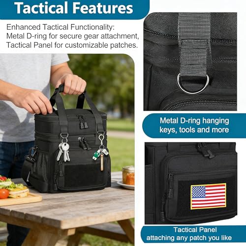 Tactical Lunch Box Cooler Bag - Expandable Insulated Lunch Bag for Men Women - Large Lunchbox for Adults Work Shifts Outdo...