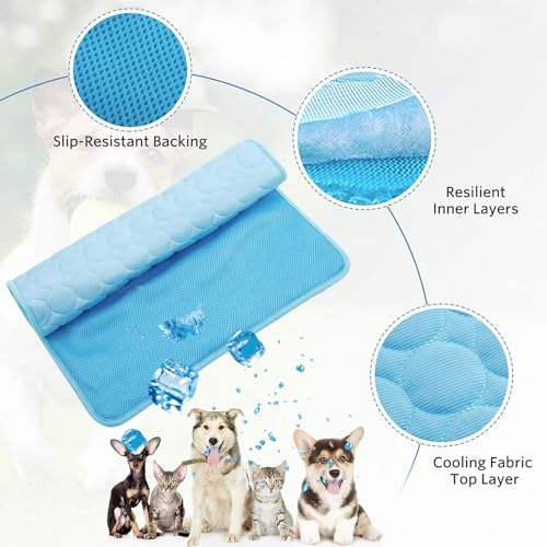 Cat Cooling Mat, Cooling Pad for Dog, Reversible Cool & Warm, All-Season Use, Anti - Slip, Machine Washable, Ideal for Dog...