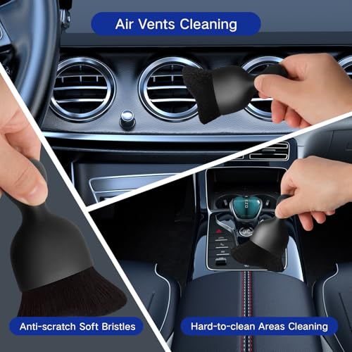 Qydipclin 11pcs Windshield Cleaner Tool, Car Window Cleaning Wash Kit with 6 Reusable Microfiber Pads 2 Spray Bottles and ...