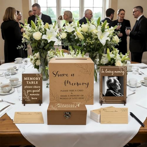 Gilprop Share a Memory Cards Set for Celebration of Life Decoration Memorial Cards for Funeral Share a Memory Keepsake Dec...