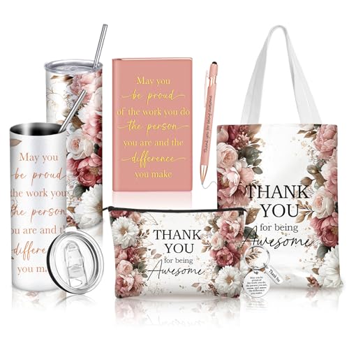 Wiwiqing 6 Pcs Employee Appreciation Gifts for Women, Thank You Gift Set for Coworker, Staff, Teacher, Nurse, Team Recogni...