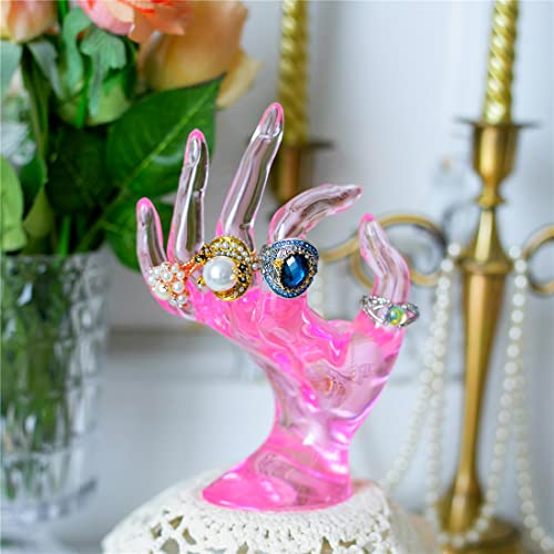 HOMEGOAL Ring Holder, Pink Room Decor, Hand Jewelry Display Holder, Danish Pastel Room Decor, Preppy Decor, Mannequin Han...