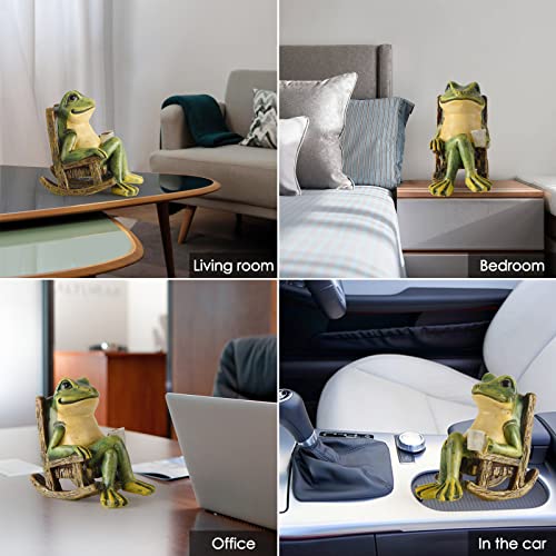 FOXMIS Miniature Frog Garden Statue Gifts Easter Decorations Outdoor Fairy Garden Accessories Outdoor Lights Solar Garden ...