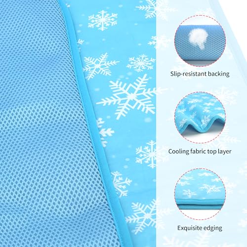 DELIFUR Dog Cooling Mat - Pet Cooling Mat Outdoor for Dogs Self Cooling Pad for Puppy Small Medium Dog Machine Washable (L...