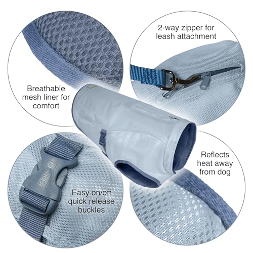 Kurgo Dog Core Cooling Vest - Summer Cooling Jacket - Evaporative Cooling Coat - Harness-Compatible - Reflective Accents -...