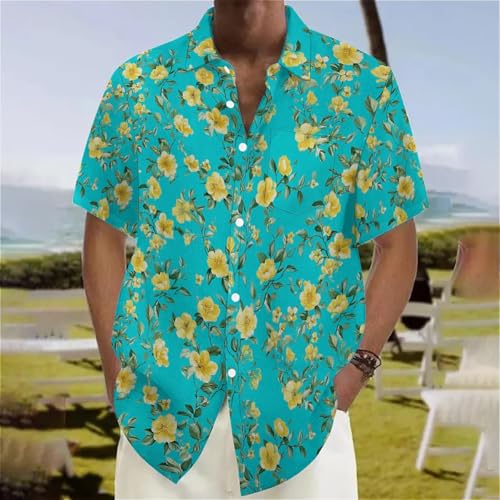 Men's Hawaiian Oversize Shirt- Summer Floral Print Short Sleeve Shirt | Casual Vacation | S-4XL Plus Sizes