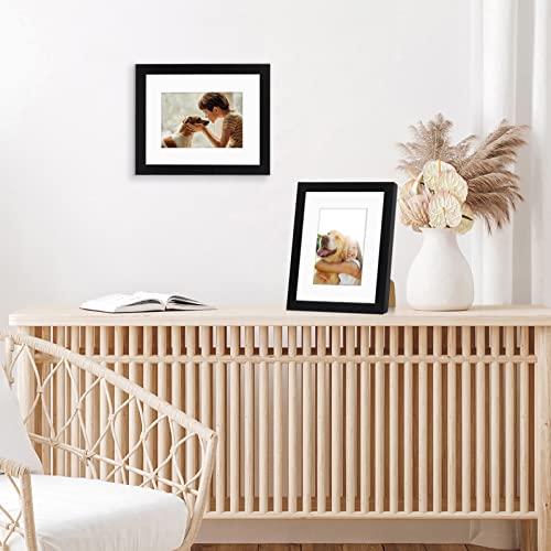 Americanflat 8x10 Picture Frame with Shatter-Resistant Glass - Set of 2 - Use as 5x7 Frame with Mat or Display 8x10 Photo ...