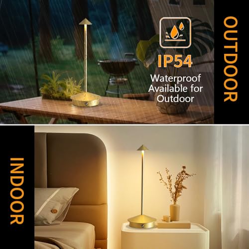 XIH Cordless Table Lamp Set of 2, 5000mAh Rechargeable Battery Powered LED Desk Lamp, Portable Touch Dimming Outdoor Table...