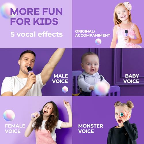 YLL Karaoke Machine for Kids, Portable Mini Speaker with 2 Wireless Microphones, TOP Kids Gifts for Girls Ages 3, 4, 5, 6,...