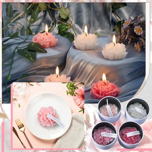 Threlaco 12 Pcs Bridesmaid Gift Scented Candles Wedding Bridesmaid Proposal Candle Soy Wax Flower Candles Sets for Women M...
