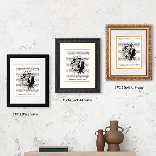 Personalized Music Lyrics Song Canvas/Photo Unframed/Framed Prints Heart in Heart Names Date Upload Photo on Prints Annive...
