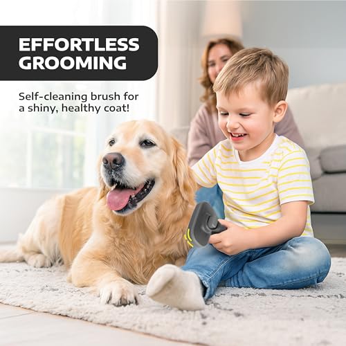 Hertzko Self Cleaning Slicker Brush for Cats & Dogs – Grooming Tool for Shedding Long & Short Hair – Retractable Bristles...