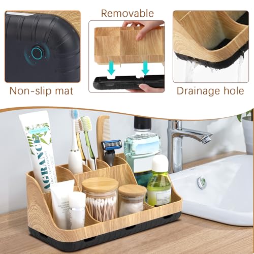 GFWARE Bathroom Organizers and Storage - Detachable 7 Slots Kids Electric Toothbrush and Toothpaste Holde Drainage for Bat...