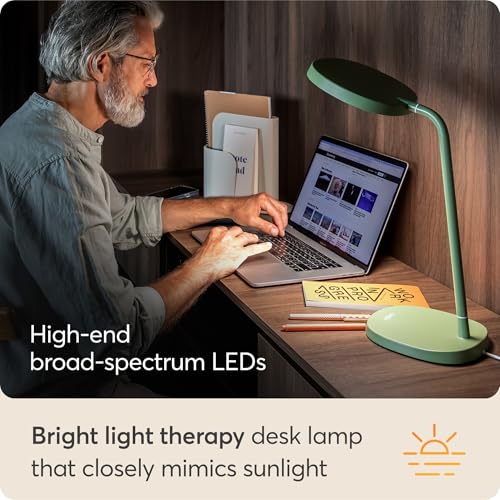 Lumie Task - 10,000 Lux Adjustable Bright Light Therapy Desk Lamp for Mood and Energy Boost and Winter Blues Relief, Cryst...