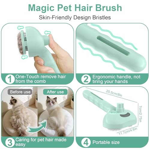 Dog Brush Cat Brushes for Shedding,Pet Steam Brush for Dogs Cats Spray Hair Removal Comb Steam Grooming for Long Short Hai...