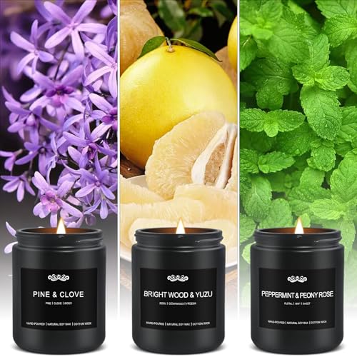6 Pack Candles for Home Scented Aromatherapy Candles Gifts Set for Men, Men Candle Set, 42 oz 300 Hour Long Lasting Candle...