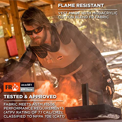 Ergodyne unisex adult Premium Phase Change - Packs FR Cooling Ice Vest, Orange, Large-X-Large US