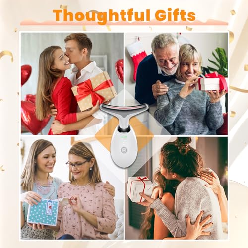 ayattecy Portable Neck and Face Massager, Multifunctional Facial Massage Tool, 7 Color Led Face Neck Massager for Skin Car...