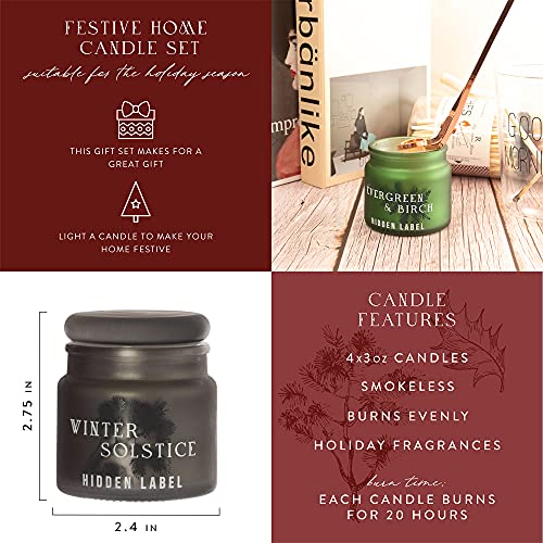 Christmas Candle Set, 4 Pack Holiday Candle Gifts, Natural Candles Non Toxic with Holiday Scents, Xmas Gift for Women, Sce...