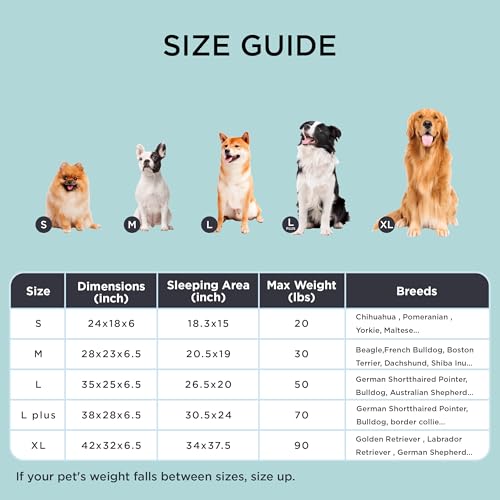 Bedsure L Plus Cooling Dog Bed for Large Dogs - Orthopedic Dog Cat Cooling Bed Washable, Big Comfort Dogs Couch Sofa with ...