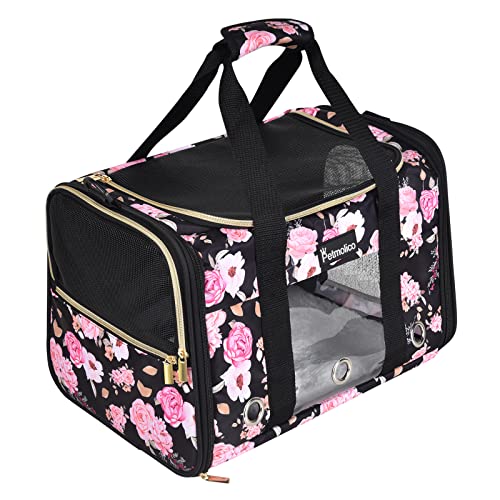 Petmolico Cat Carrier Soft-Sided Pet Bag for Small Medium Cats Puppies 16LBs - Airline Approved Pet Travel Carrier 3 Open ...