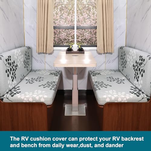 KRFOONN RV Dinette Cushion Covers Stretch Camper Cushions Cover Replacement Couch Cushion Slipcovers Washable Loveseat Sli...