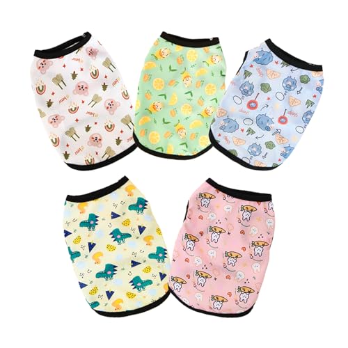 Ittokis 5 Pack Dog Cooling Shirts Breathable Instant Cooling Dogs Vest Lightweight for Summer Dog Clothes cat Clothes (S)