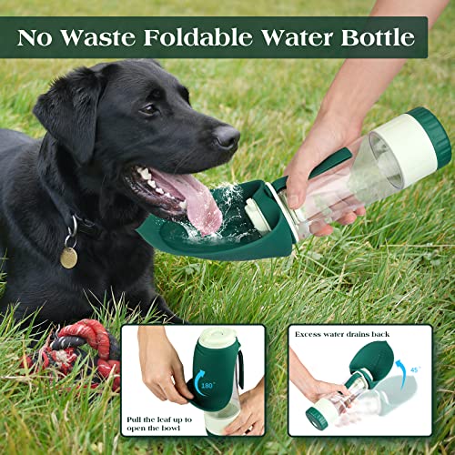 TIOVERY Upgraded Dog Water Bottle, Portable Dog Cat Puppy Pet Water Dispenser Feeder with Drinking Cup and Food Container ...