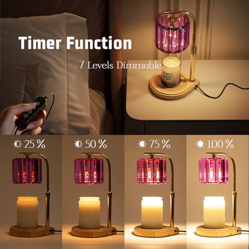 IN HAPPY Purple Candle Warmer Lamp with Timer and Dimmer, Electric Adjustable Candle Lamp Warmer, Birthday Gifts for Wome...