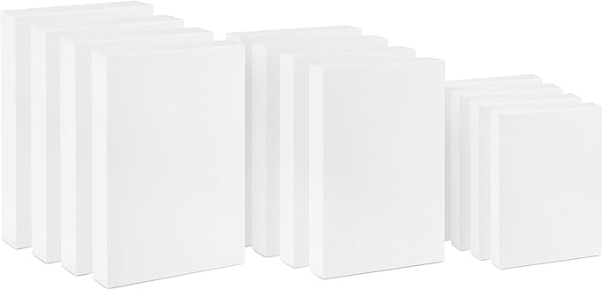 Hallmark White Gift Boxes, Assorted Sizes (12 Boxes with Lids: 4 Small 11", 4 Medium 14", 4 Large 16") for Valentine's Da...
