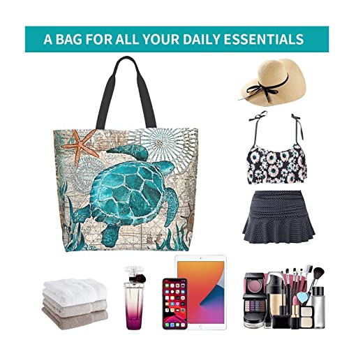 AZJOYLIFE Tote Bag for Women Large Beach Bag Reusable Grocery Bags Handbag for Travel Shopping