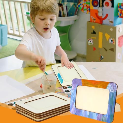 VOKOY 15 Pack Wooden Picture Frames for Crafts,DIY Wood Craft Picture Frames for 4" x 6" Photos,Unfinished Standing Photo ...